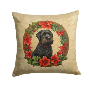 Black Russian Terrier Christmas Flowers Throw Pillow Machine Washable, Indoor Outdoor Decorative Pillow for Couch, Bed or Patio, 18Hx18W Black Russian Terrier Christmas Flowers Throw Pillow Machine Washable, Indoor Outdoor Decorative Pillow for Couch, Bed or Patio, 18Hx18W