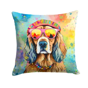 Cocker Spaniel Hippie Dawg Throw Pillow Machine Washable, Indoor Outdoor Decorative Pillow for Couch, Bed or Patio, 18Hx18W Cocker Spaniel Hippie Dawg Throw Pillow Machine Washable, Indoor Outdoor Decorative Pillow for Couch, Bed or Patio, 18Hx18W