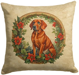 Red Redbone Coonhound Christmas Flowers Throw Pillow Machine Washable, Indoor Outdoor Decorative Pillow for Couch, Bed or Patio, 18Hx18W Red Redbone Coonhound Christmas Flowers Throw Pillow Machine Washable, Indoor Outdoor Decorative Pillow for Couch, Bed or Patio, 18Hx18W