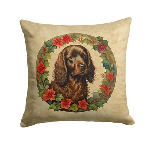 Boykin Spaniel Christmas Flowers Throw Pillow Machine Washable, Indoor Outdoor Decorative Pillow for Couch, Bed or Patio, 18Hx18W Boykin Spaniel Christmas Flowers Throw Pillow Machine Washable, Indoor Outdoor Decorative Pillow for Couch, Bed or Patio, 18Hx18W