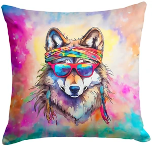 NEW Hippie Animal Wolf Throw Pillow Machine Washable, Indoor Outdoor Decorative Pillow for Couch, Bed or Patio, 18Hx18W NEW Hippie Animal Wolf Throw Pillow Machine Washable, Indoor Outdoor Decorative Pillow for Couch, Bed or Patio, 18Hx18W