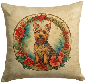 Australian Terrier Christmas Flowers Throw Pillow Machine Washable, Indoor Outdoor Decorative Pillow for Couch, Bed or Patio, 18Hx18W Australian Terrier Christmas Flowers Throw Pillow Machine Washable, Indoor Outdoor Decorative Pillow for Couch, Bed or Patio, 18Hx18W