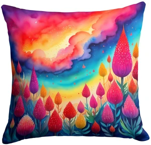 Colorful Celosia Throw Pillow Machine Washable, Indoor Outdoor Decorative Pillow for Couch, Bed or Patio, 18Hx18W Colorful Celosia Throw Pillow Machine Washable, Indoor Outdoor Decorative Pillow for Couch, Bed or Patio, 18Hx18W