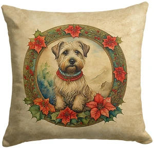 Glen of Imaal Terrier Christmas Flowers Throw Pillow Machine Washable, Indoor Outdoor Decorative Pillow for Couch, Bed or Patio, 18Hx18W Glen of Imaal Terrier Christmas Flowers Throw Pillow Machine Washable, Indoor Outdoor Decorative Pillow for Couch, Bed or Patio, 18Hx18W