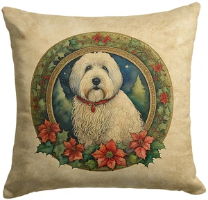 Old English Sheepdog Christmas Flowers Throw Pillow Machine Washable, Indoor Outdoor Decorative Pillow for Couch, Bed or Patio, 18Hx18W Old English Sheepdog Christmas Flowers Throw Pillow Machine Washable, Indoor Outdoor Decorative Pillow for Couch, Bed or Patio, 18Hx18W