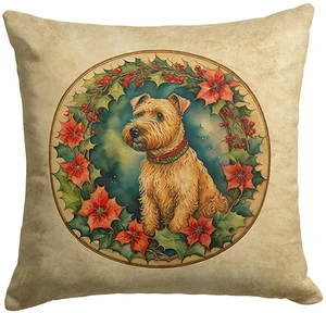 Lakeland Terrier Christmas Flowers Throw Pillow Machine Washable, Indoor Outdoor Decorative Pillow for Couch, Bed or Patio, 18Hx18W Lakeland Terrier Christmas Flowers Throw Pillow Machine Washable, Indoor Outdoor Decorative Pillow for Couch, Bed or Patio, 18Hx18W