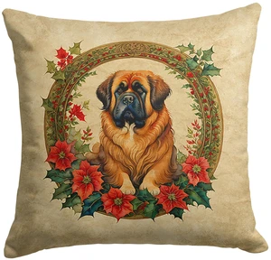 Tibetan Mastiff Christmas Flowers Throw Pillow Machine Washable, Indoor Outdoor Decorative Pillow for Couch, Bed or Patio, 18Hx18W Tibetan Mastiff Christmas Flowers Throw Pillow Machine Washable, Indoor Outdoor Decorative Pillow for Couch, Bed or Patio, 18Hx18W