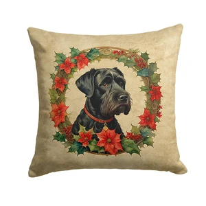 Giant Schnauzer Christmas Flowers Throw Pillow Machine Washable, Indoor Outdoor Decorative Pillow for Couch, Bed or Patio, 18Hx18W Giant Schnauzer Christmas Flowers Throw Pillow Machine Washable, Indoor Outdoor Decorative Pillow for Couch, Bed or Patio, 18Hx18W