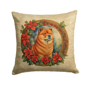 Chow Chow Christmas Flowers Throw Pillow Machine Washable, Indoor Outdoor Decorative Pillow for Couch, Bed or Patio, 18Hx18W Chow Chow Christmas Flowers Throw Pillow Machine Washable, Indoor Outdoor Decorative Pillow for Couch, Bed or Patio, 18Hx18W