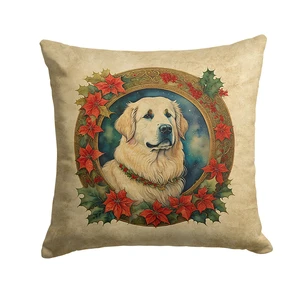 Great Pyrenees Christmas Flowers Throw Pillow Machine Washable, Indoor Outdoor Decorative Pillow for Couch, Bed or Patio, 18Hx18W Great Pyrenees Christmas Flowers Throw Pillow Machine Washable, Indoor Outdoor Decorative Pillow for Couch, Bed or Patio, 18Hx18W