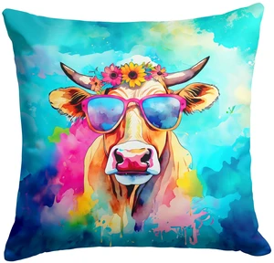 NEW Hippie Animal Malvi Cow Throw Pillow Machine Washable, Indoor Outdoor Decorative Pillow for Couch, Bed or Patio, 18Hx18W NEW Hippie Animal Malvi Cow Throw Pillow Machine Washable, Indoor Outdoor Decorative Pillow for Couch, Bed or Patio, 18Hx18W