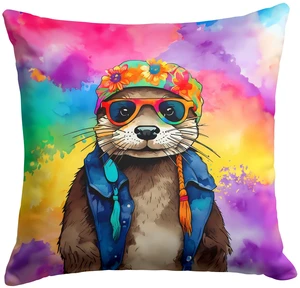 NEW Hippie Animal Otter Throw Pillow Machine Washable, Indoor Outdoor Decorative Pillow for Couch, Bed or Patio, 18Hx18W NEW Hippie Animal Otter Throw Pillow Machine Washable, Indoor Outdoor Decorative Pillow for Couch, Bed or Patio, 18Hx18W