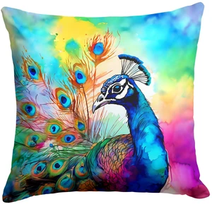 NEW Hippie Animal Peacock Throw Pillow Machine Washable, Indoor Outdoor Decorative Pillow for Couch, Bed or Patio, 18Hx18W NEW Hippie Animal Peacock Throw Pillow Machine Washable, Indoor Outdoor Decorative Pillow for Couch, Bed or Patio, 18Hx18W