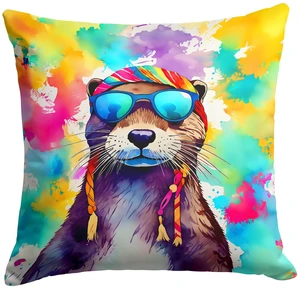 NEW Hippie Animal Otter Throw Pillow Machine Washable, Indoor Outdoor Decorative Pillow for Couch, Bed or Patio, 18Hx18W NEW Hippie Animal Otter Throw Pillow Machine Washable, Indoor Outdoor Decorative Pillow for Couch, Bed or Patio, 18Hx18W