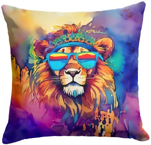 NEW Hippie Animal Lion Throw Pillow Machine Washable, Indoor Outdoor Decorative Pillow for Couch, Bed or Patio, 18Hx18W NEW Hippie Animal Lion Throw Pillow Machine Washable, Indoor Outdoor Decorative Pillow for Couch, Bed or Patio, 18Hx18W