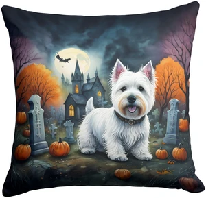 Westie Spooky Halloween Throw Pillow Machine Washable, Indoor Outdoor Decorative Pillow for Couch, Bed or Patio, 18Hx18W Westie Spooky Halloween Throw Pillow Machine Washable, Indoor Outdoor Decorative Pillow for Couch, Bed or Patio, 18Hx18W