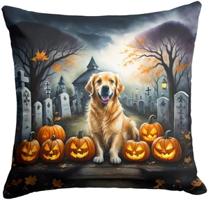 Golden Retriever Spooky Halloween Throw Pillow Machine Washable, Indoor Outdoor Decorative Pillow for Couch, Bed or Patio, 18Hx18W Golden Retriever Spooky Halloween Throw Pillow Machine Washable, Indoor Outdoor Decorative Pillow for Couch, Bed or Patio, 18Hx18W