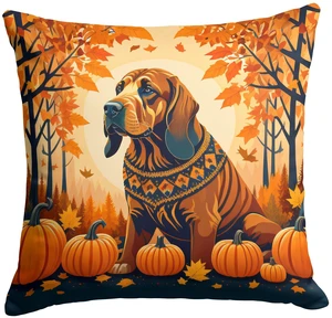 Bloodhound Fall Throw Pillow Machine Washable, Indoor Outdoor Decorative Pillow for Couch, Bed or Patio, 18Hx18W Bloodhound Fall Throw Pillow Machine Washable, Indoor Outdoor Decorative Pillow for Couch, Bed or Patio, 18Hx18W