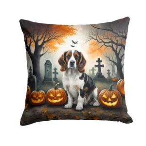 Welsh Springer Spaniel Spooky Halloween Throw Pillow Machine Washable, Indoor Outdoor Decorative Pillow for Couch, Bed or Patio, 18Hx18W Welsh Springer Spaniel Spooky Halloween Throw Pillow Machine Washable, Indoor Outdoor Decorative Pillow for Couch, Bed or Patio, 18Hx18W