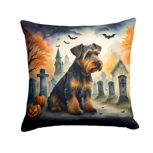Airedale Terrier Spooky Halloween Throw Pillow Machine Washable, Indoor Outdoor Decorative Pillow for Couch, Bed or Patio, 18Hx18W Airedale Terrier Spooky Halloween Throw Pillow Machine Washable, Indoor Outdoor Decorative Pillow for Couch, Bed or Patio, 18Hx18W