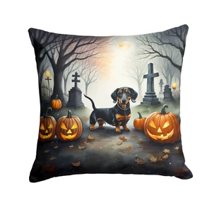 Dachshund Spooky Halloween Throw Pillow Machine Washable, Indoor Outdoor Decorative Pillow for Couch, Bed or Patio, 18Hx18W Dachshund Spooky Halloween Throw Pillow Machine Washable, Indoor Outdoor Decorative Pillow for Couch, Bed or Patio, 18Hx18W