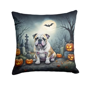 English Bulldog Spooky Halloween Throw Pillow Machine Washable, Indoor Outdoor Decorative Pillow for Couch, Bed or Patio, 18Hx18W English Bulldog Spooky Halloween Throw Pillow Machine Washable, Indoor Outdoor Decorative Pillow for Couch, Bed or Patio, 18Hx18W