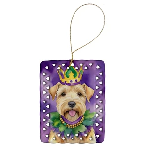 Wheaten Terrier King of Mardi Gras Porcelain Ornament Christmas Tree Hanging Decorations for Home Christmas Holiday, Rectangle, Gift, Multicolor Wheaten Terrier King of Mardi Gras Porcelain Ornament Christmas Tree Hanging Decorations for Home Christmas Holiday, Rectangle, Gift, Multicolor
