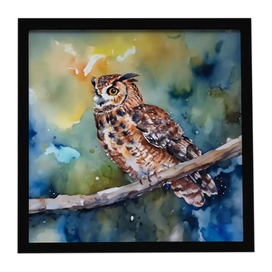 Tawny Owl Framed Metal Print Bathroom, Kitchen, Office, Home Decor Wall Art Ready to Hang, Square, 8X8 Tawny Owl Framed Metal Print Bathroom, Kitchen, Office, Home Decor Wall Art Ready to Hang, Square, 8X8