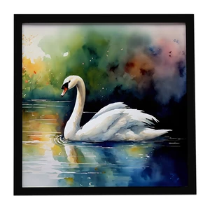 Swan Framed Metal Print Bathroom, Kitchen, Office, Home Decor Wall Art Ready to Hang, Square, 8X8 Swan Framed Metal Print Bathroom, Kitchen, Office, Home Decor Wall Art Ready to Hang, Square, 8X8