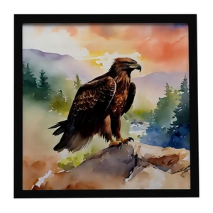 Eagle Framed Metal Print Bathroom, Kitchen, Office, Home Decor Wall Art Ready to Hang, Square, 8X8 Eagle Framed Metal Print Bathroom, Kitchen, Office, Home Decor Wall Art Ready to Hang, Square, 8X8