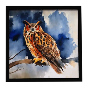Eurasian Eagle Owl Framed Metal Print Bathroom, Kitchen, Office, Home Decor Wall Art Ready to Hang, Square, 8X8 Eurasian Eagle Owl Framed Metal Print Bathroom, Kitchen, Office, Home Decor Wall Art Ready to Hang, Square, 8X8
