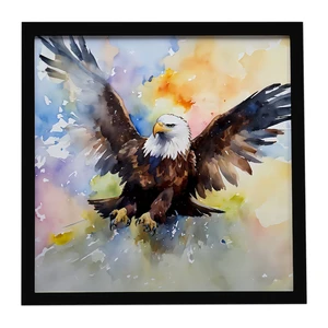 Eagle Framed Metal Print Bathroom, Kitchen, Office, Home Decor Wall Art Ready to Hang, Square, 8X8 Eagle Framed Metal Print Bathroom, Kitchen, Office, Home Decor Wall Art Ready to Hang, Square, 8X8