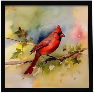Cardinal Framed Metal Print Bathroom, Kitchen, Office, Home Decor Wall Art Ready to Hang, Square, 8X8 Cardinal Framed Metal Print Bathroom, Kitchen, Office, Home Decor Wall Art Ready to Hang, Square, 8X8