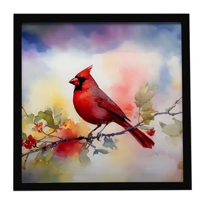 Cardinal Framed Metal Print Bathroom, Kitchen, Office, Home Decor Wall Art Ready to Hang, Square, 8X8 Cardinal Framed Metal Print Bathroom, Kitchen, Office, Home Decor Wall Art Ready to Hang, Square, 8X8