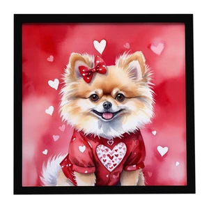 Pomeranian My Valentine Framed Metal Print Bathroom, Kitchen, Office, Home Decor Wall Art Ready to Hang, Square, 8X8 Pomeranian My Valentine Framed Metal Print Bathroom, Kitchen, Office, Home Decor Wall Art Ready to Hang, Square, 8X8
