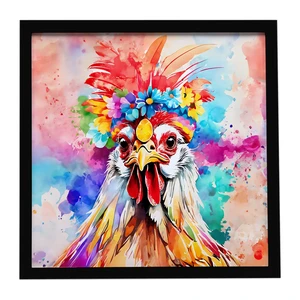 Hippie Animal Polish Poland Rooster Framed Metal Print Bathroom, Kitchen, Office, Home Decor Wall Art Ready to Hang, Square, 8X8 Hippie Animal Polish Poland Rooster Framed Metal Print Bathroom, Kitchen, Office, Home Decor Wall Art Ready to Hang, Square, 8X8