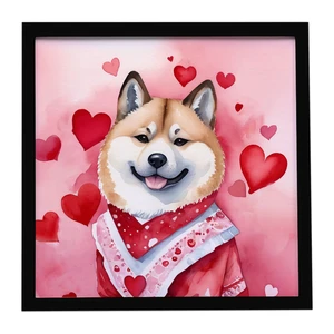 Akita My Valentine Framed Metal Print Bathroom, Kitchen, Office, Home Decor Wall Art Ready to Hang, Square, 8X8 Akita My Valentine Framed Metal Print Bathroom, Kitchen, Office, Home Decor Wall Art Ready to Hang, Square, 8X8