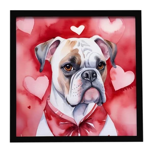 Boxer My Valentine Framed Metal Print Bathroom, Kitchen, Office, Home Decor Wall Art Ready to Hang, Square, 8X8 Boxer My Valentine Framed Metal Print Bathroom, Kitchen, Office, Home Decor Wall Art Ready to Hang, Square, 8X8