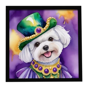Bichon Frise King of Mardi Gras Framed Metal Print Bathroom, Kitchen, Office, Home Decor Wall Art Ready to Hang, Square, 8X8 Bichon Frise King of Mardi Gras Framed Metal Print Bathroom, Kitchen, Office, Home Decor Wall Art Ready to Hang, Square, 8X8