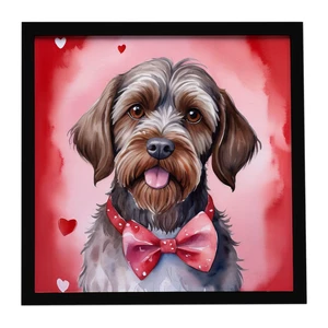 Wirehaired Pointing Griffon My Valentine Framed Metal Print Bathroom, Kitchen, Office, Home Decor Wall Art Ready to Hang, Square, 8X8 Wirehaired Pointing Griffon My Valentine Framed Metal Print Bathroom, Kitchen, Office, Home Decor Wall Art Ready to Hang, Square, 8X8