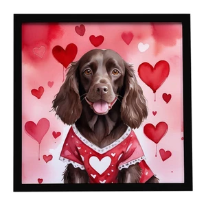 Boykin Spaniel My Valentine Framed Metal Print Bathroom, Kitchen, Office, Home Decor Wall Art Ready to Hang, Square, 8X8 Boykin Spaniel My Valentine Framed Metal Print Bathroom, Kitchen, Office, Home Decor Wall Art Ready to Hang, Square, 8X8
