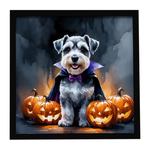 Schnauzer Puppy Halloween Framed Metal Print Bathroom, Kitchen, Office, Home Decor Wall Art Ready to Hang, Square, 8X8 Schnauzer Puppy Halloween Framed Metal Print Bathroom, Kitchen, Office, Home Decor Wall Art Ready to Hang, Square, 8X8