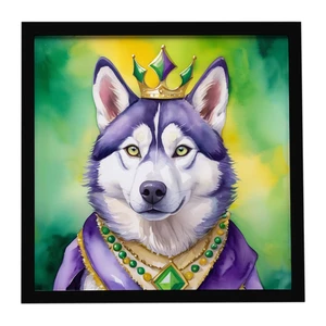 Siberian Husky King of Mardi Gras Framed Metal Print Bathroom, Kitchen, Office, Home Decor Wall Art Ready to Hang, Square, 8X8 Siberian Husky King of Mardi Gras Framed Metal Print Bathroom, Kitchen, Office, Home Decor Wall Art Ready to Hang, Square, 8X8