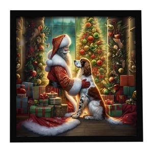 English Setter and Santa Claus Framed Metal Print Bathroom, Kitchen, Office, Home Decor Wall Art Ready to Hang, Square, 8X8 English Setter and Santa Claus Framed Metal Print Bathroom, Kitchen, Office, Home Decor Wall Art Ready to Hang, Square, 8X8