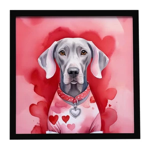 Weimaraner My Valentine Framed Metal Print Bathroom, Kitchen, Office, Home Decor Wall Art Ready to Hang, Square, 8X8 Weimaraner My Valentine Framed Metal Print Bathroom, Kitchen, Office, Home Decor Wall Art Ready to Hang, Square, 8X8
