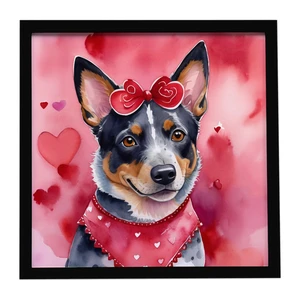 Australian Cattle Dog My Valentine Framed Metal Print Bathroom, Kitchen, Office, Home Decor Wall Art Ready to Hang, Square, 8X8 Australian Cattle Dog My Valentine Framed Metal Print Bathroom, Kitchen, Office, Home Decor Wall Art Ready to Hang, Square, 8X8
