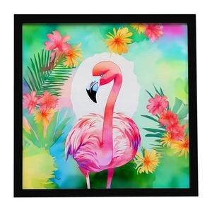 Hippie Animal Flamingo Framed Metal Print Bathroom, Kitchen, Office, Home Decor Wall Art Ready to Hang, Square, 8X8 Hippie Animal Flamingo Framed Metal Print Bathroom, Kitchen, Office, Home Decor Wall Art Ready to Hang, Square, 8X8
