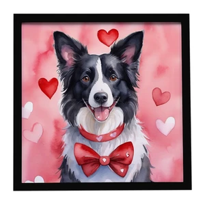 Border Collie My Valentine Framed Metal Print Bathroom, Kitchen, Office, Home Decor Wall Art Ready to Hang, Square, 8X8 Border Collie My Valentine Framed Metal Print Bathroom, Kitchen, Office, Home Decor Wall Art Ready to Hang, Square, 8X8