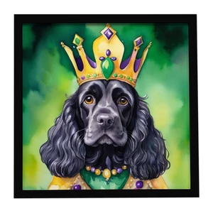 Cocker Spaniel King of Mardi Gras Framed Metal Print Bathroom, Kitchen, Office, Home Decor Wall Art Ready to Hang, Square, 8X8 Cocker Spaniel King of Mardi Gras Framed Metal Print Bathroom, Kitchen, Office, Home Decor Wall Art Ready to Hang, Square, 8X8