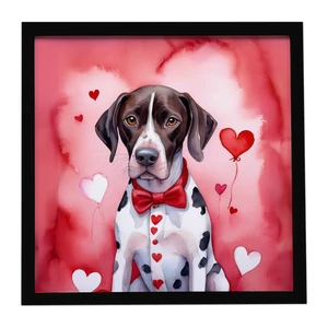 Pointer My Valentine Framed Metal Print Bathroom, Kitchen, Office, Home Decor Wall Art Ready to Hang, Square, 8X8 Pointer My Valentine Framed Metal Print Bathroom, Kitchen, Office, Home Decor Wall Art Ready to Hang, Square, 8X8